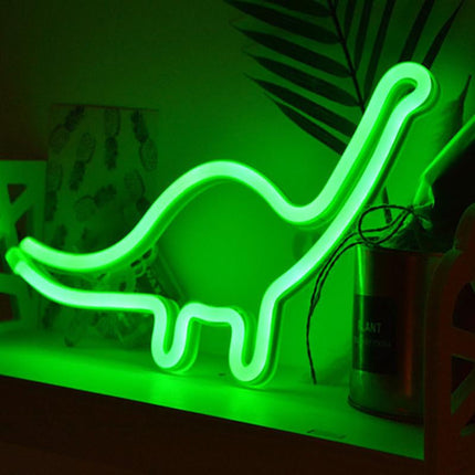 Vihreä dinosaurus neon-koristevalo