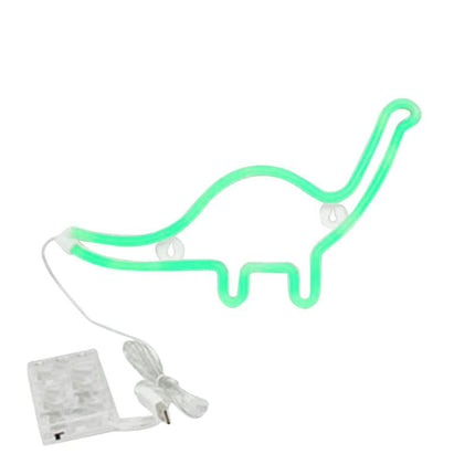 Vihreä dinosaurus neon-koristevalo