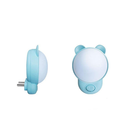 Nalle pistorasia yövalo sininen tai vaaleanpunainen