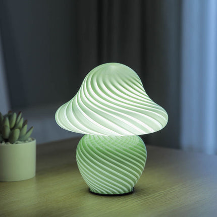 Lasinen sienenmuotoinen design pöytälamppu