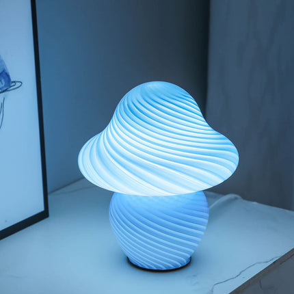 Lasinen sienenmuotoinen design pöytälamppu