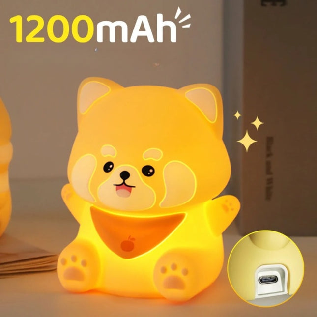 Kawaii-tyylinen silikoninen koira-yövalo