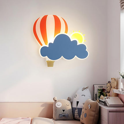 Kuumailmapallo ja pilvi seinävalo lapsille