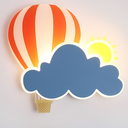 Kuumailmapallo ja pilvi seinävalo lapsille