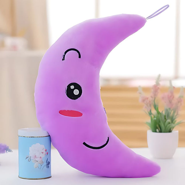 Kuunmuotoinen pehmolelu tyyny yövalolla