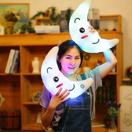 Kuunmuotoinen pehmolelu tyyny yövalolla