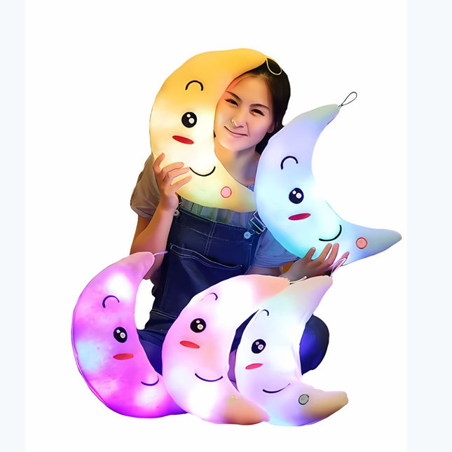 Kuunmuotoinen pehmolelu tyyny yövalolla