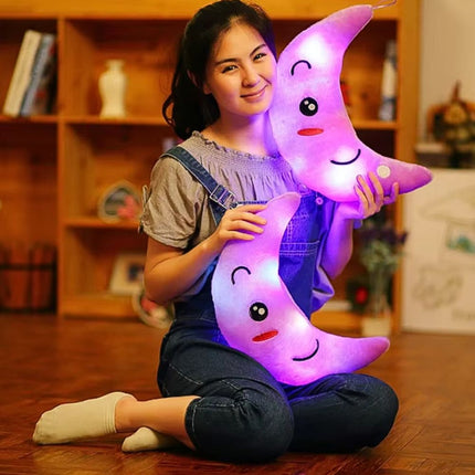 Kuunmuotoinen pehmolelu tyyny yövalolla