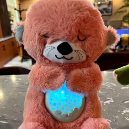 Nukkuva saukko pehmolelu yövalolla