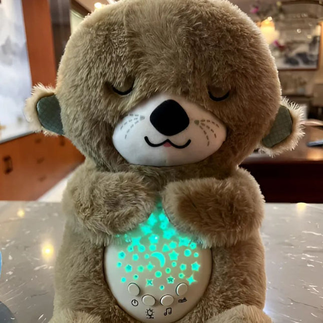 Nukkuva saukko pehmolelu yövalolla