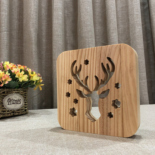 Puinen peura LED-lamppu USB-liitännällä