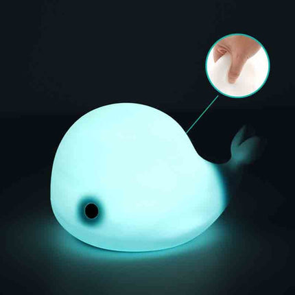 Pehmeä silikoninen valas yövalo vauvalle