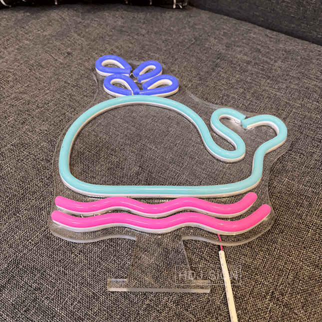 Valas neon LED-seinävalaisin lastenhuoneeseen