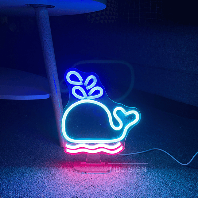 Valas neon LED-seinävalaisin lastenhuoneeseen