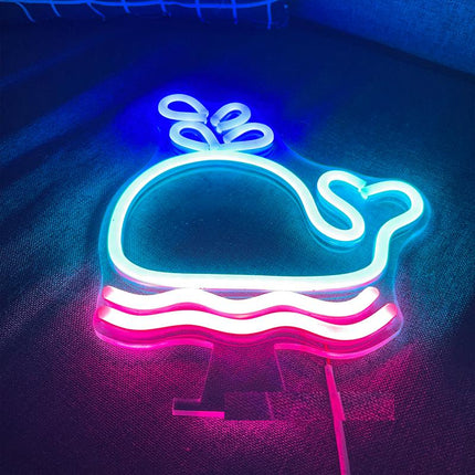 Valas neon LED-seinävalaisin lastenhuoneeseen