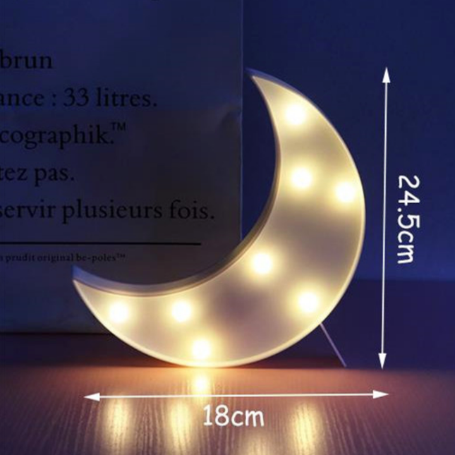 Kuun muotoinen LED-koristevalaisin seinälle