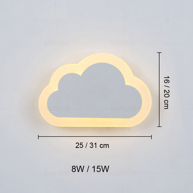 Moderni pilven muotoinen akryyli-seinävalaisin