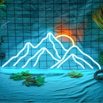 Vuori-aiheinen neon LED-seinävalaisin sisustukseen