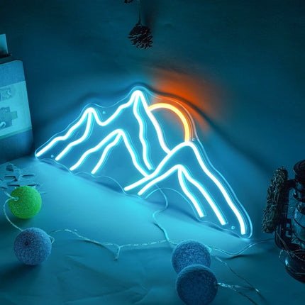 Vuori-aiheinen neon LED-seinävalaisin sisustukseen