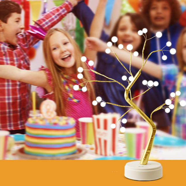 Koristeellinen LED-valopuu pöytävalaisin