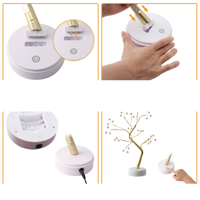 Koristeellinen LED-valopuu pöytävalaisin