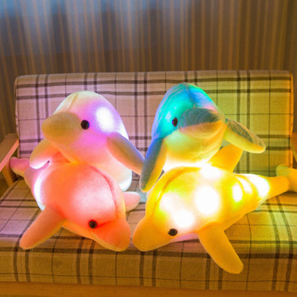 Valaiseva delfiini-pehmolelu LED-valoilla