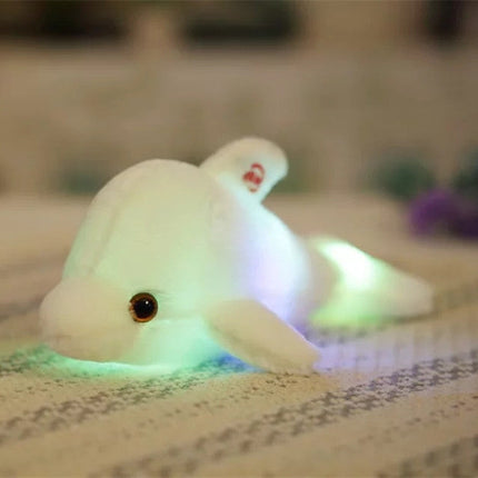 Valaiseva delfiini-pehmolelu LED-valoilla