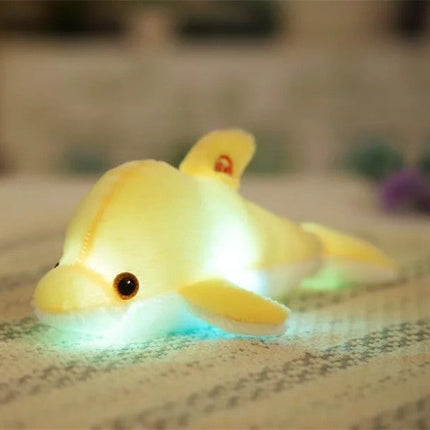 Valaiseva delfiini-pehmolelu LED-valoilla
