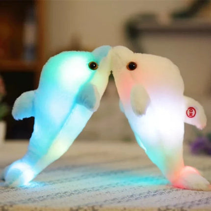 Valaiseva delfiini-pehmolelu LED-valoilla