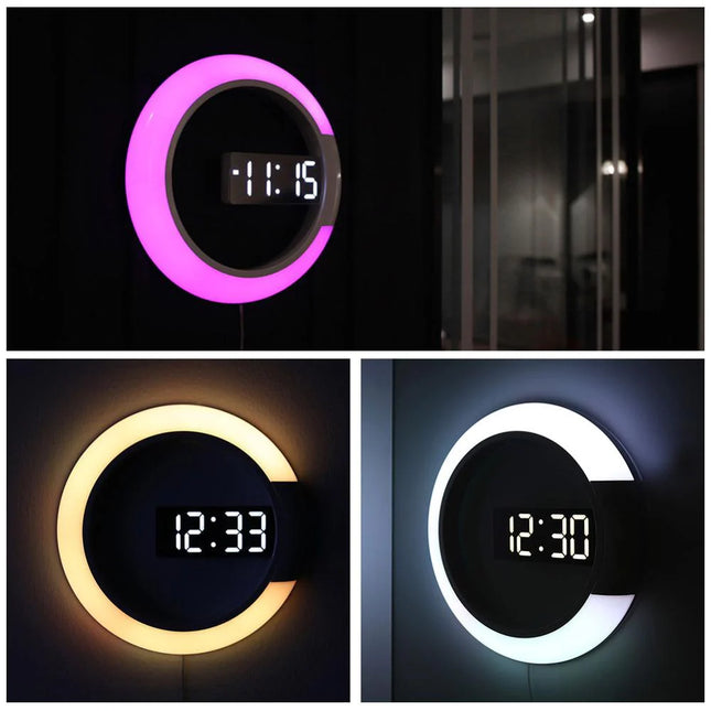 Moderni digitaalinen LED-seinäkello