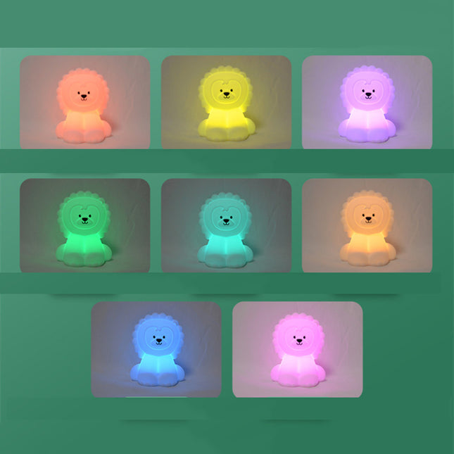 Silikoninen leijona-yövalo kosketustoiminnolla