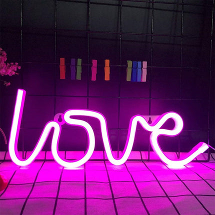 Love-teksti LED-neonvalokyltti sisustukseen