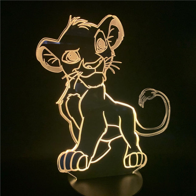 Simba 3D LED-lamppu lastenhuoneeseen