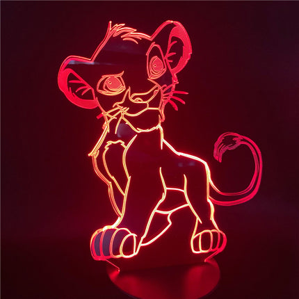 Simba 3D LED-lamppu lastenhuoneeseen