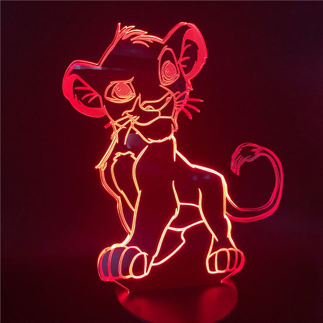 Simba 3D LED-lamppu lastenhuoneeseen