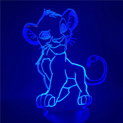 Simba 3D LED-lamppu lastenhuoneeseen