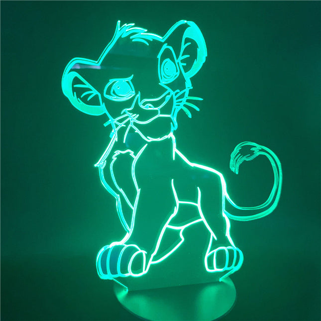 Simba 3D LED-lamppu lastenhuoneeseen
