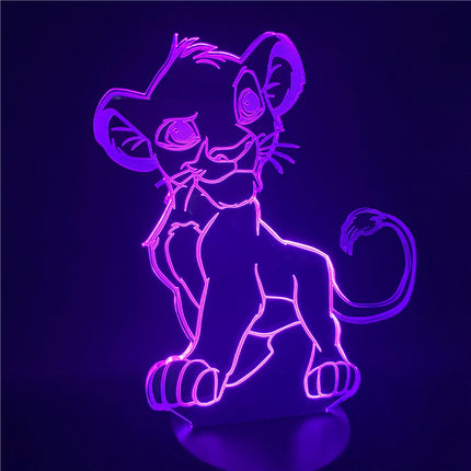 Simba 3D LED-lamppu lastenhuoneeseen