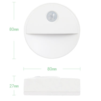 Pyöreä LED-valo liiketunnistimella kaappiin