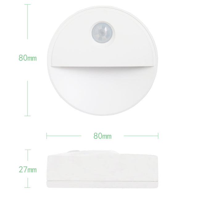 Pyöreä LED-valo liiketunnistimella kaappiin