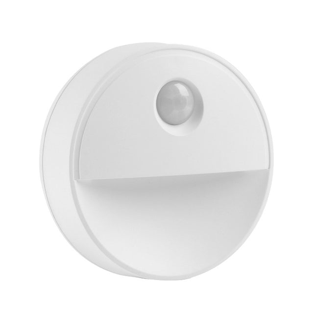 Pyöreä LED-valo liiketunnistimella kaappiin