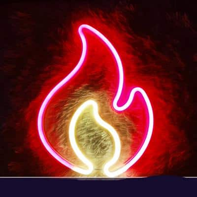 Liekin muotoinen LED-neonvalaisin seinälle