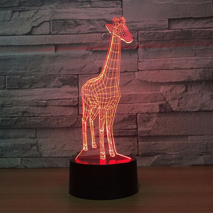 Kirahvi 3D-illuusio LED-lamppu kosketustoiminnolla
