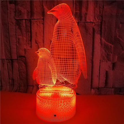 3D pingviini LED-yövalo lapsille