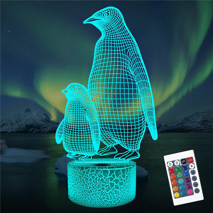 3D pingviini LED-yövalo lapsille