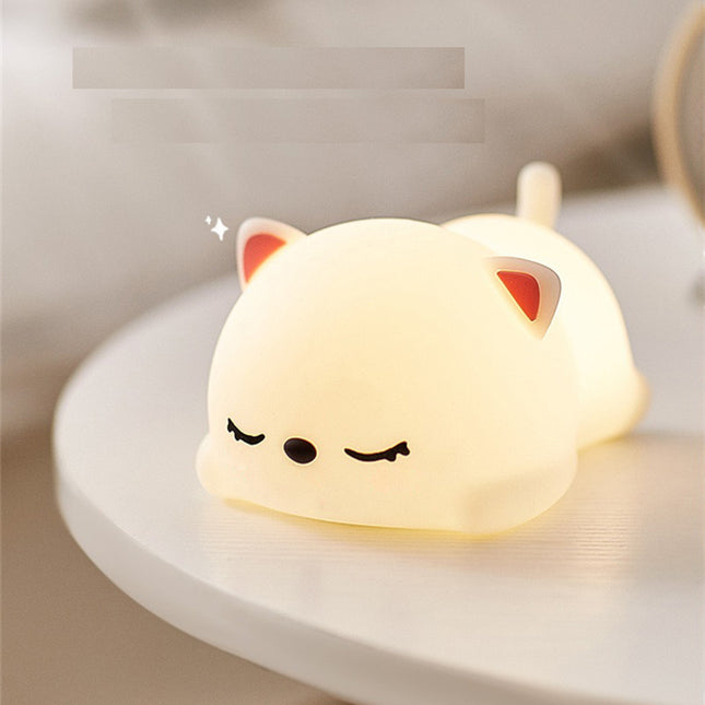 Silikoninen kissa yövalo kosketustunnistimella