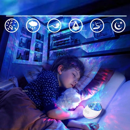Galaksiprojektori yövalo Bluetooth-kaiuttimella