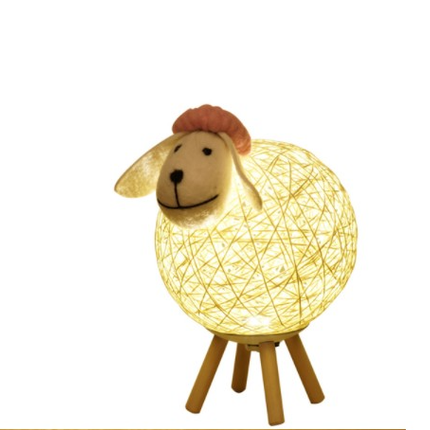 Satumainen lammas-pöytävalaisin lastenhuoneeseen