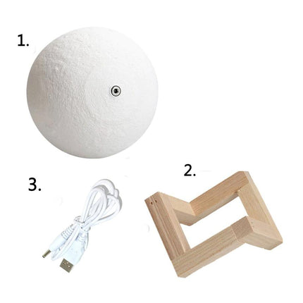 Kuun muotoinen LED-yövalo jalustalla