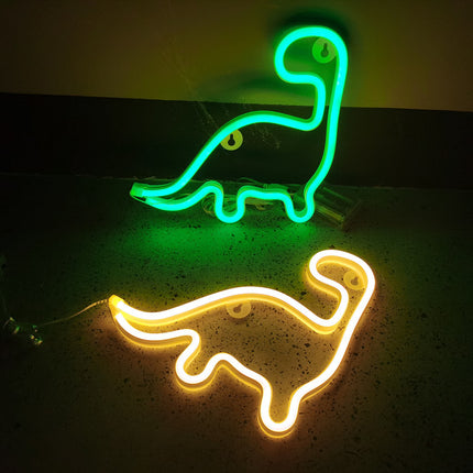 Dinosaurus neon-kyltti LED-valolla seinälle
